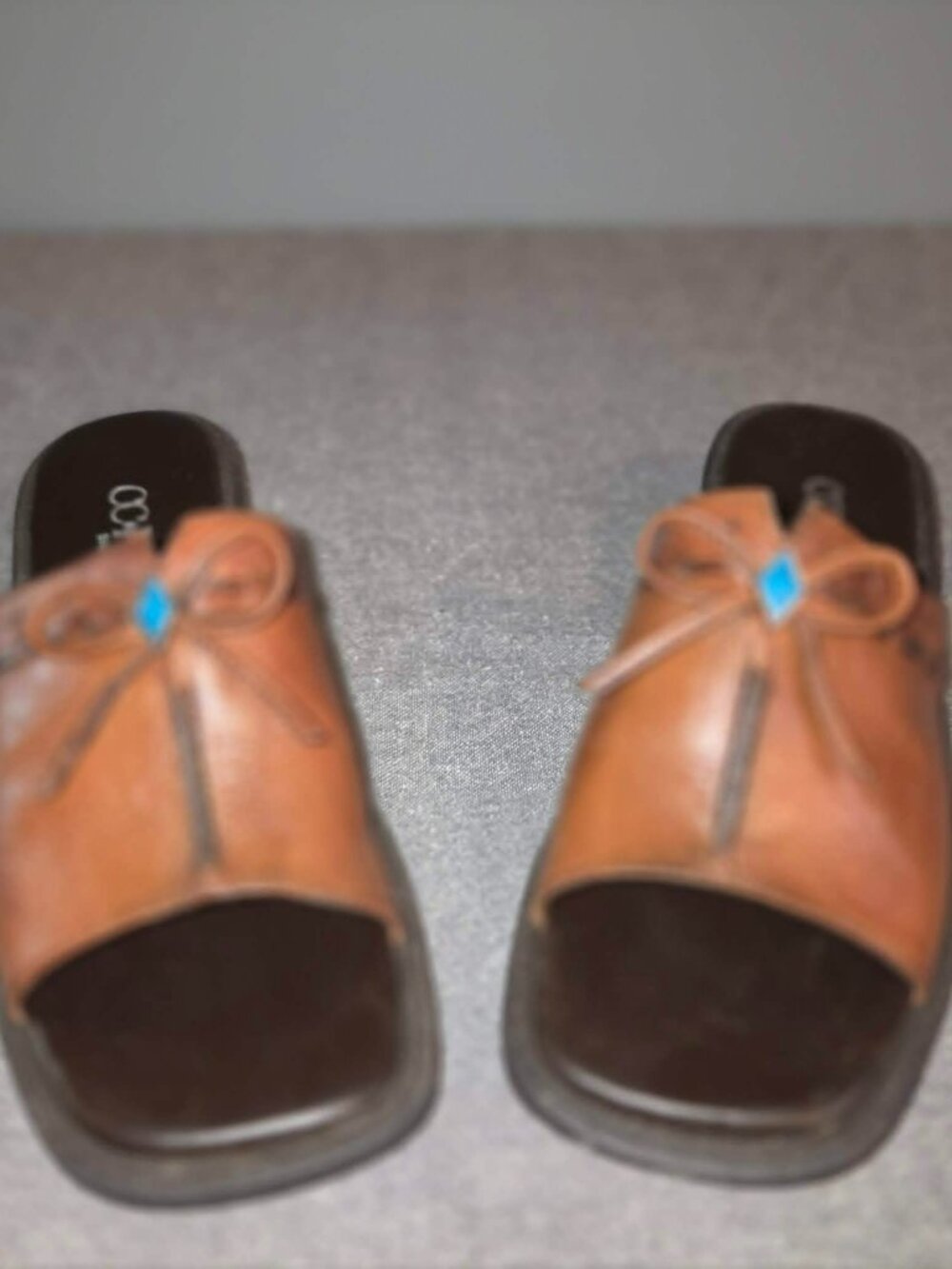 CC Hughes Shilo Leather Slide Sandals Women's Size 7M Chestnut Comfort Shoes